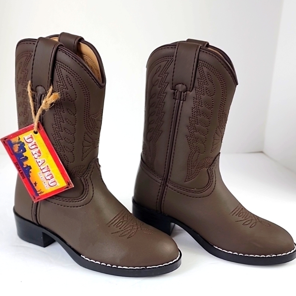 NWT Durango Boy's Brown Cowboy Boots, size 10D - Picture 4 of 10